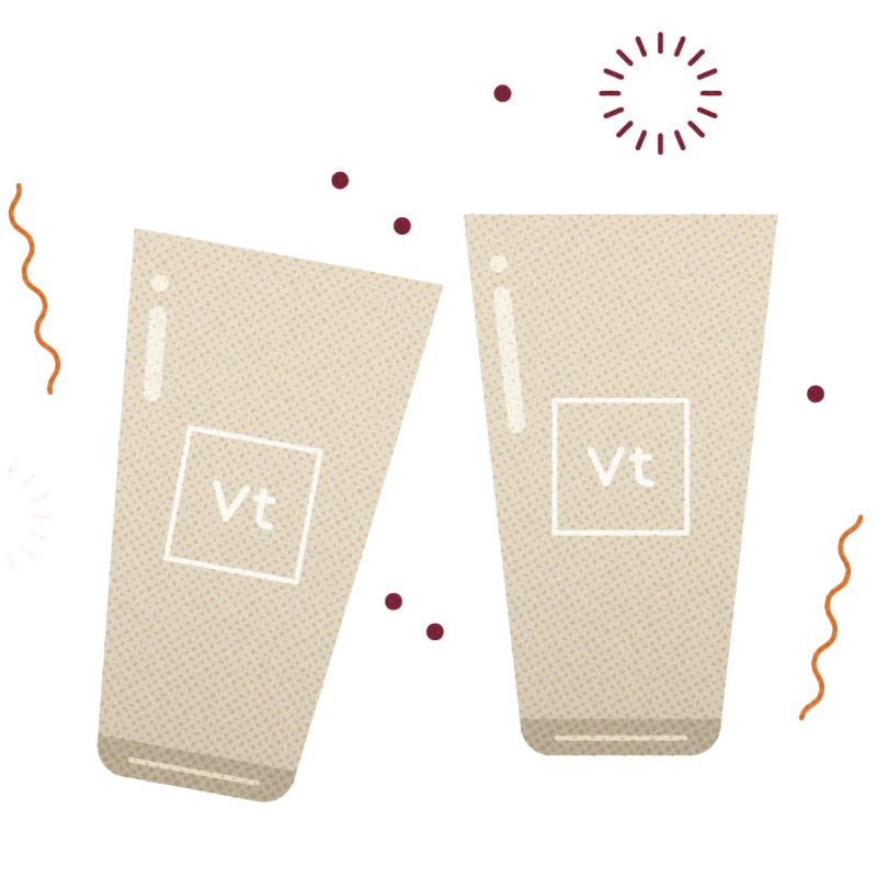 illustration of VT Science pint glasses with happy decorations