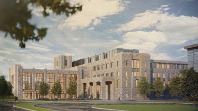 rendering of architectural drawings for the new data science building
