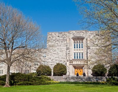 Pamplin Hall, seen here on a sunny, clear skies day, is home to the Department of Economics.