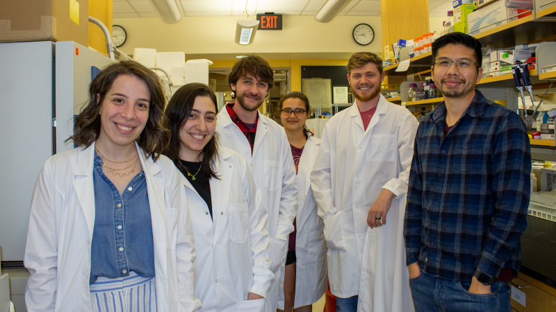 This photo is of the lab researchers and Bryan Hsu in Hsu's lab.