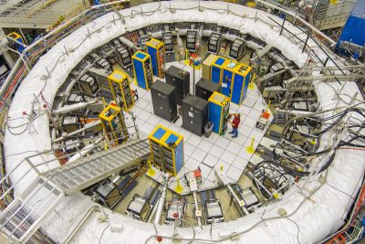A massive ring set into the ground. 