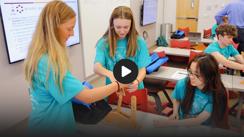 3 high school girls create a catapult