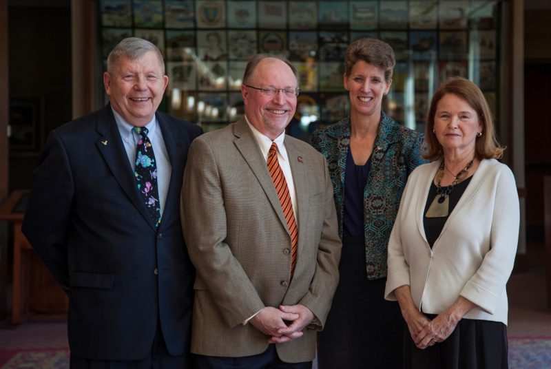 image of (from left to right) Roger K. Crouch, Jerry L. Hulick, Dean Sally C. Morton, and A. Carole Pratt