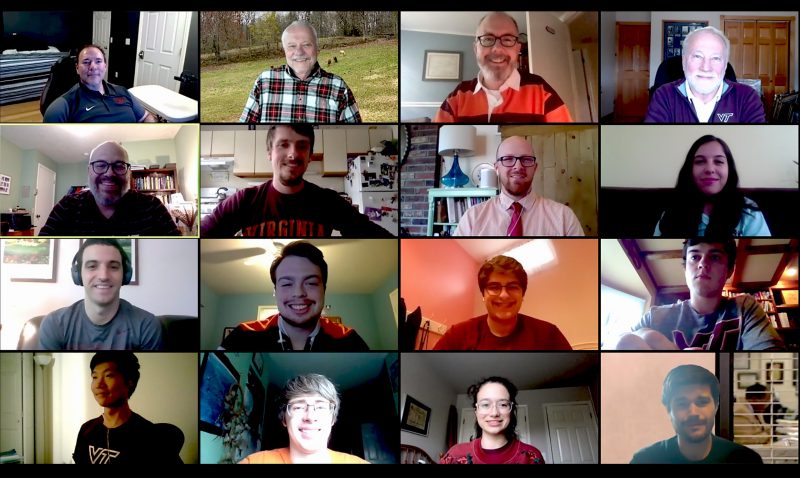 Screen shot of zoom meeting for data fest with everyone smiling in 4 by 4 video grid.