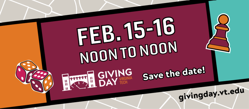 A promotional graphic for Virginia Tech's Giving Day.