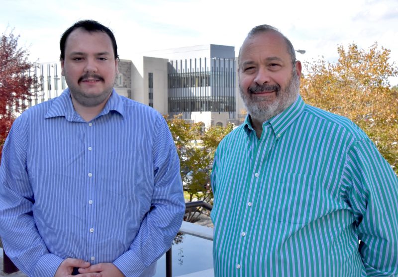 Left to right, doctoral student Joshua Murphy and Professor Scott King